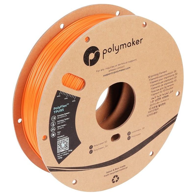 Polymaker Polyflex TPU Orange 1,75mm 0,75kg