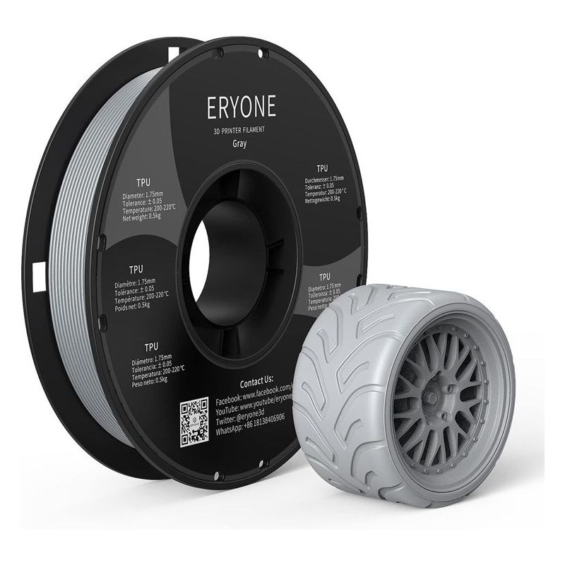 Eryone Grey TPU filament | 3Dplastik.cz